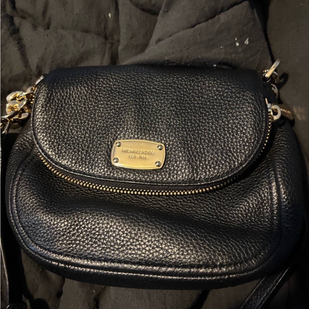 Black Leather Crossbody Bag